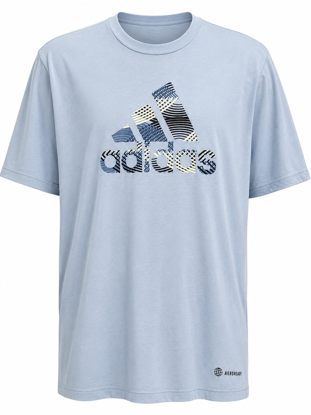 Adidas Aeroready Graphic Logo Tee 2XL Light Blue Athletic Training Shirt
